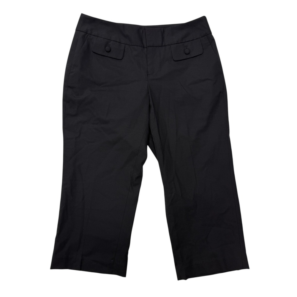 Banana Republic Black Stretch Wool Blend Cropped Dress Pants Womens 2